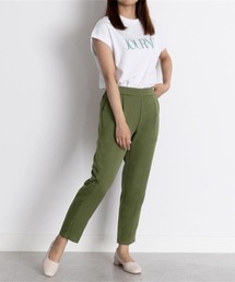 エステルストレッチストレッチ センタープレス テーパードパンツ