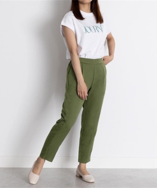 Beststore(ベストストア)の「エステルストレッチストレッチ センタープレス テーパードパンツ(スラックス・レディース・キャメル/ベージュ/ネイビー/ダークグリーン/ライトグレー/ブラック/ホワイト・S/M/L/XL)」の5枚目の写真