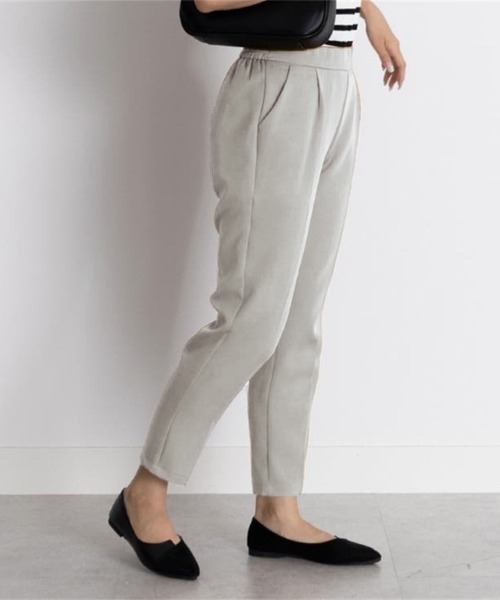 Beststore(ベストストア)の「エステルストレッチストレッチ センタープレス テーパードパンツ(スラックス・レディース・キャメル/ベージュ/ネイビー/ダークグリーン/ライトグレー/ブラック/ホワイト・S/M/L/XL)」の20枚目の写真