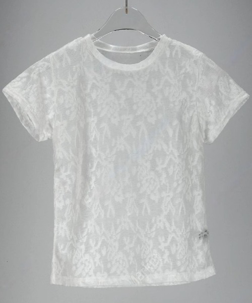 tシャツ A'GEM/9 × .kom 「.KOM/ドットケーオーエム」 シアーフラワーレースTシャツ レディース A'GEM/9 × .kom 『.KOM/ドットケーオーエム』 シアーフラワー