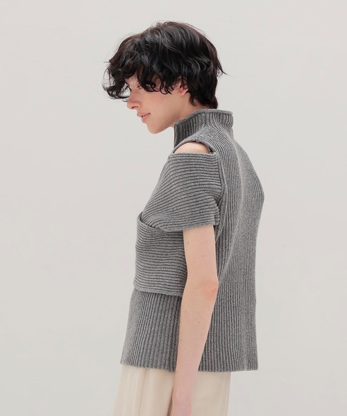 DRESSLAVE（ドレスレイブ）の「C/W cross slit zip pullover(クロススリットジッププルオーバー)（ニット/セーター・レディース・ブラック/グレー・38）」の16枚目の写真