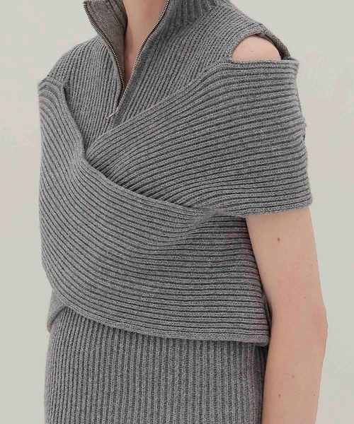 DRESSLAVE（ドレスレイブ）の「C/W cross slit zip pullover(クロススリットジッププルオーバー)（ニット/セーター・レディース・ブラック/グレー・38）」の11枚目の写真