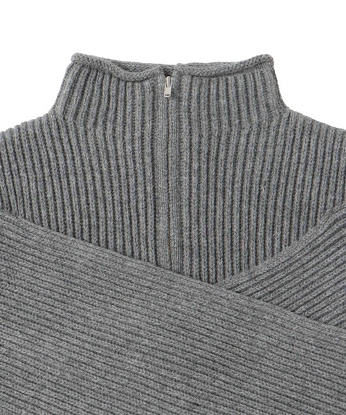 DRESSLAVE（ドレスレイブ）の「C/W cross slit zip pullover(クロススリットジッププルオーバー)（ニット/セーター・レディース・ブラック/グレー・38）」の3枚目の写真