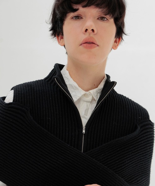 DRESSLAVE（ドレスレイブ）の「C/W cross slit zip pullover(クロススリットジッププルオーバー)（ニット/セーター・レディース・ブラック/グレー・38）」の20枚目の写真