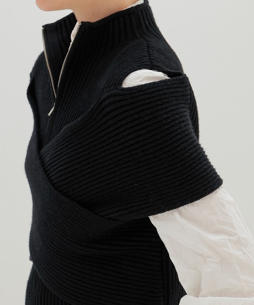 DRESSLAVE（ドレスレイブ）の「C/W cross slit zip pullover(クロススリットジッププルオーバー)（ニット/セーター・レディース・ブラック/グレー・38）」の21枚目の写真