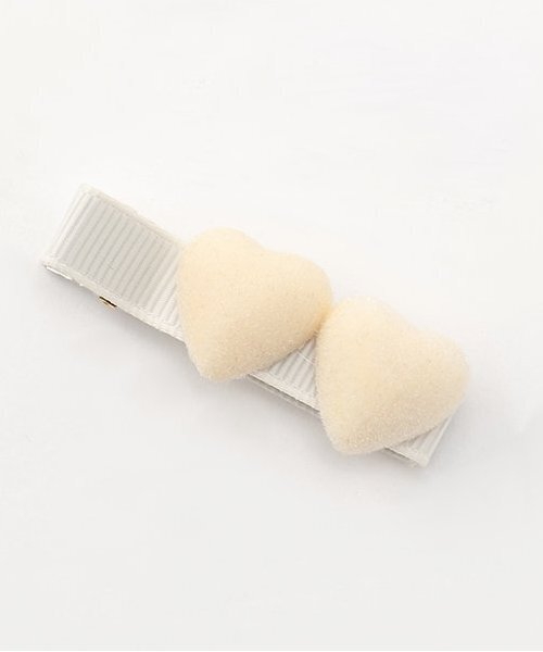 petit main（プティマイン）の「ハートヘアクリップ 2P（ヘアピン・キッズ・アイボリー/レッド/モカ・F）」の5枚目の写真