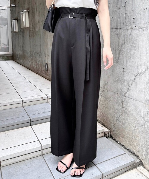 INGNI（イング）の「【WEB限定】共ベルト付ワイドパンツ（スラックス・レディース・チャコールグレー/ブラック/ベージュ・S/M）」の12枚目の写真