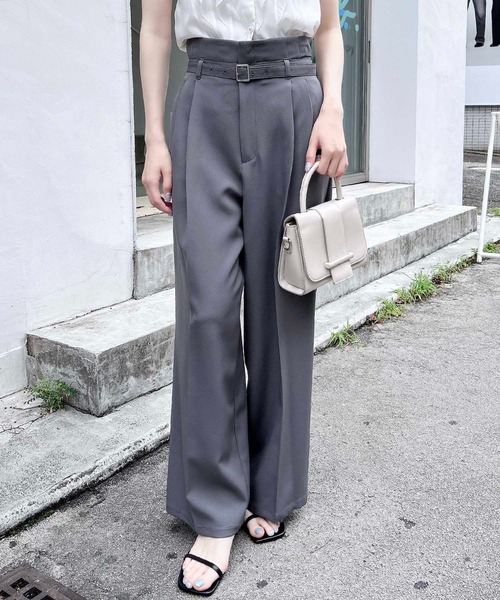 INGNI（イング）の「【WEB限定】共ベルト付ワイドパンツ（スラックス・レディース・チャコールグレー/ブラック/ベージュ・S/M）」の19枚目の写真