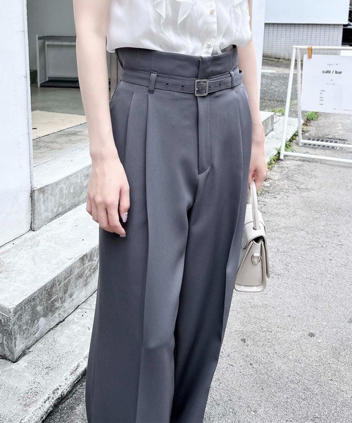 INGNI（イング）の「【WEB限定】共ベルト付ワイドパンツ（スラックス・レディース・チャコールグレー/ブラック/ベージュ・S/M）」の20枚目の写真