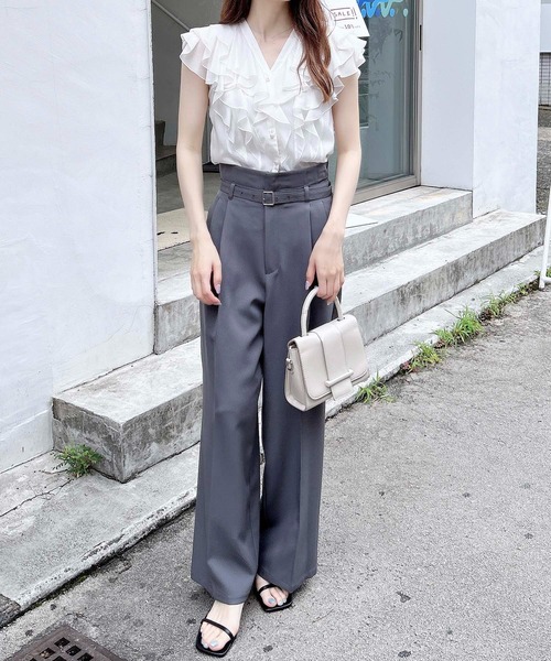 INGNI（イング）の「【WEB限定】共ベルト付ワイドパンツ（スラックス・レディース・チャコールグレー/ブラック/ベージュ・S/M）」の22枚目の写真