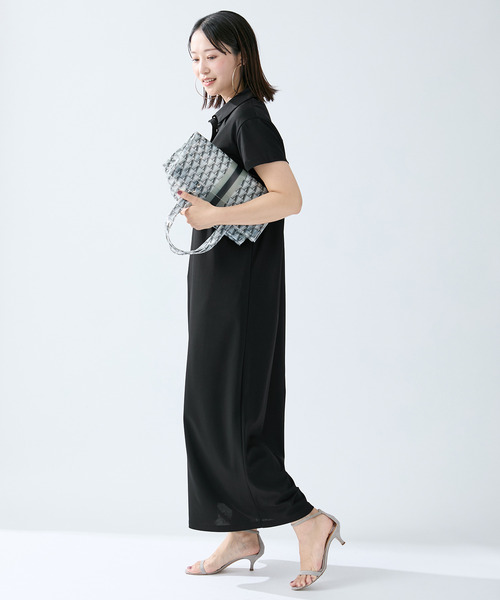 VERMEIL par iena（ヴェルメイユパーイエナ）の「Easy jersey シャツワンピース（シャツワンピース・レディース・ブラック/ボルドー・FREE）」の20枚目の写真