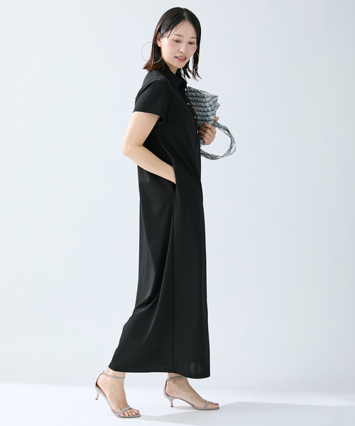 VERMEIL par iena（ヴェルメイユパーイエナ）の「Easy jersey シャツワンピース（シャツワンピース・レディース・ブラック/ボルドー・FREE）」の22枚目の写真