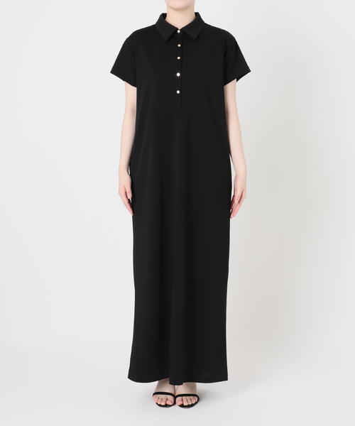 VERMEIL par iena（ヴェルメイユパーイエナ）の「Easy jersey シャツワンピース（シャツワンピース・レディース・ブラック/ボルドー・FREE）」の6枚目の写真