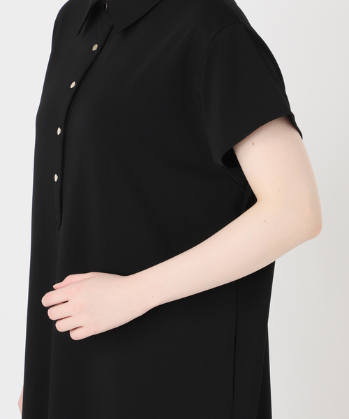 VERMEIL par iena（ヴェルメイユパーイエナ）の「Easy jersey シャツワンピース（シャツワンピース・レディース・ブラック/ボルドー・FREE）」の11枚目の写真