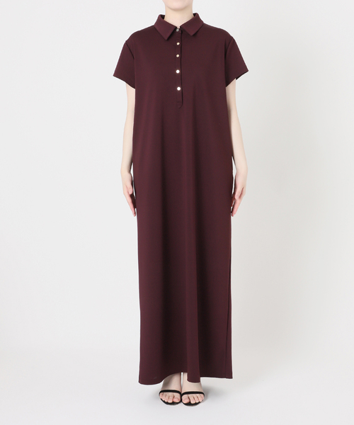 VERMEIL par iena（ヴェルメイユパーイエナ）の「Easy jersey シャツワンピース（シャツワンピース・レディース・ブラック/ボルドー・FREE）」の17枚目の写真