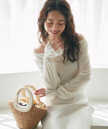 La boutique BonBon | 【KAZUMI監修カラーあり】フロッキーチュールスクエアネックカットソー(Tシャツ/カットソー)