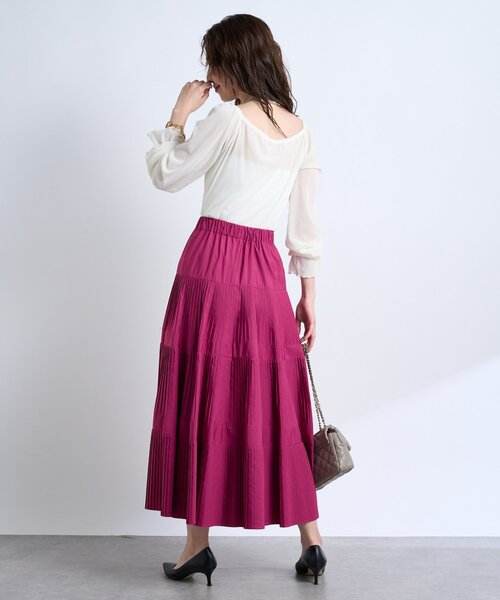 La boutique BonBon（ラブティックボンボン）の「【KAZUMI監修カラーあり】フロッキーチュールスクエアネックカットソー（Tシャツ/カットソー・レディース・オフホワイト/ピンク/ブラック・FREE）」の10枚目の写真