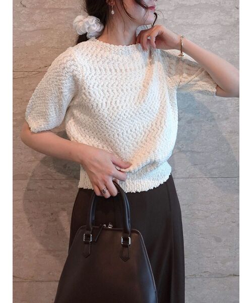 LAGUNAMOON（ラグナムーン）の「ブークレーネップニットプルオーバー（ニット/セーター・レディース・ブラック/ピンク/ホワイト・FREE）」の2枚目の写真