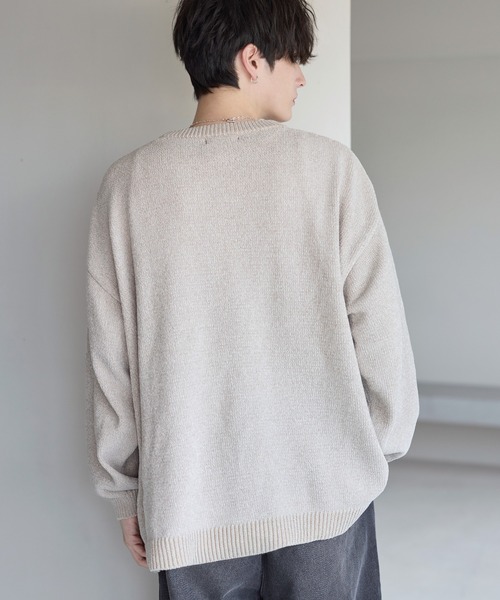 ETELIO（エテリオ）の「畦編みモールクルーニット（ニット/セーター・メンズ・ブルー/アイボリー/ブラック/ワイン/チャコール・S/M/L/XL）」の9枚目の写真