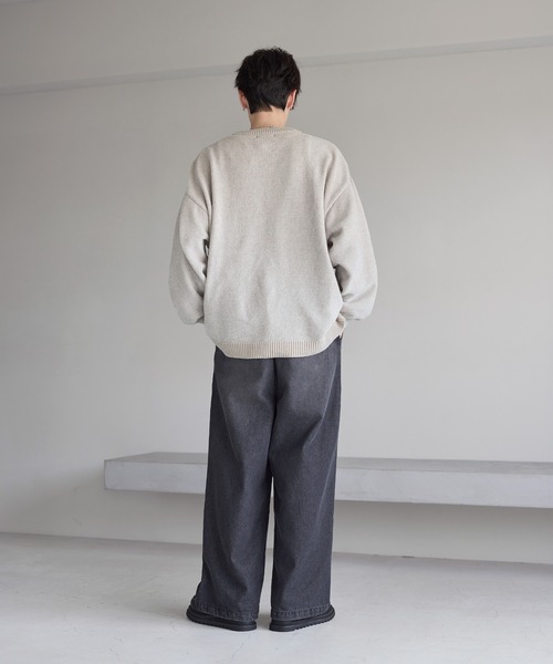 ETELIO（エテリオ）の「畦編みモールクルーニット（ニット/セーター・メンズ・ブルー/アイボリー/ブラック/ワイン/チャコール・S/M/L/XL）」の13枚目の写真