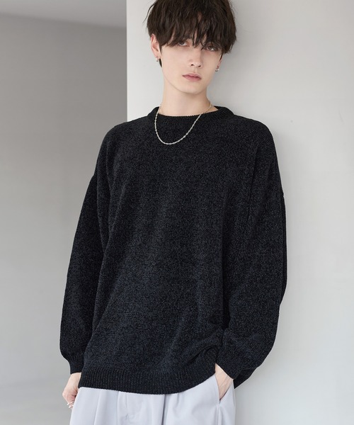 ETELIO（エテリオ）の「畦編みモールクルーニット（ニット/セーター・メンズ・ブルー/アイボリー/ブラック/ワイン/チャコール・S/M/L/XL）」の14枚目の写真