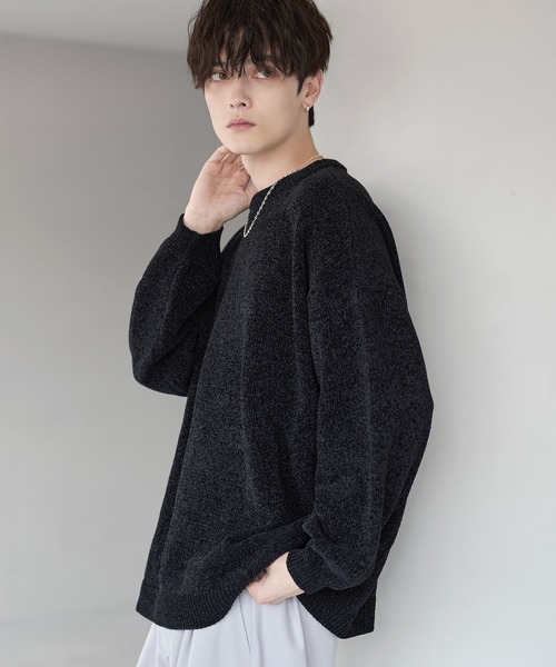 ETELIO（エテリオ）の「畦編みモールクルーニット（ニット/セーター・メンズ・ブルー/アイボリー/ブラック/ワイン/チャコール・S/M/L/XL）」の17枚目の写真