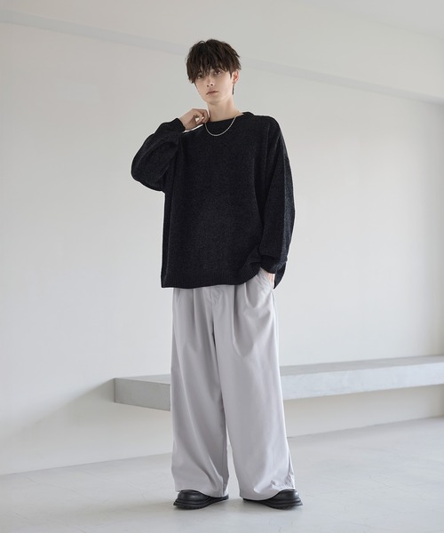 ETELIO（エテリオ）の「畦編みモールクルーニット（ニット/セーター・メンズ・ブルー/アイボリー/ブラック/ワイン/チャコール・S/M/L/XL）」の18枚目の写真