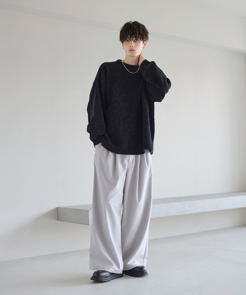 ETELIO（エテリオ）の「畦編みモールクルーニット（ニット/セーター・メンズ・ブルー/アイボリー/ブラック/ワイン/チャコール・S/M/L/XL）」の19枚目の写真