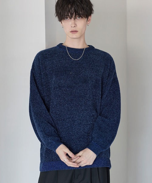 AURALEE キッドモヘヤ クルーネックニットセーター ネイビー 3サイズ