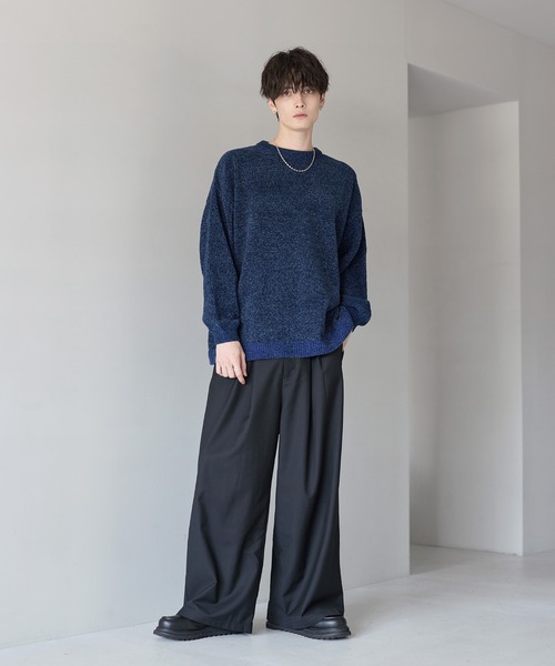 畦編みモールクルーニット（ニット/セーター）｜ETELIO（エテリオ）の