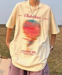 【NOWLE】サンセット ブラー プリント 半袖 Tシャツ