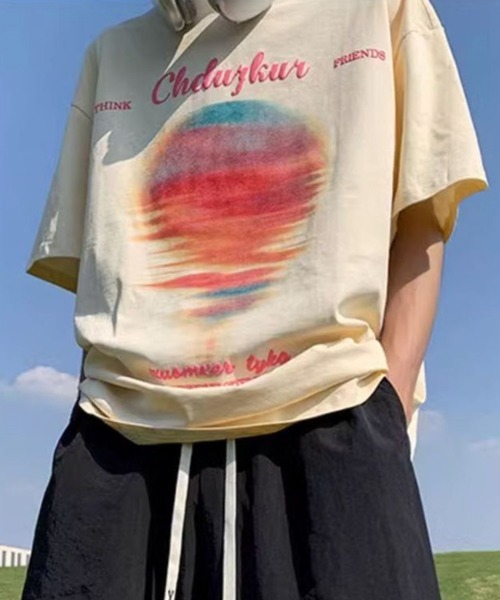 NOWLE(ノウル)の「【NOWLE】サンセット ブラー プリント 半袖 Tシャツ(Tシャツ/カットソー・メンズ・アイボリー/ブラック・LARGE/MEDIUM/X-LARGE)」の20枚目の写真