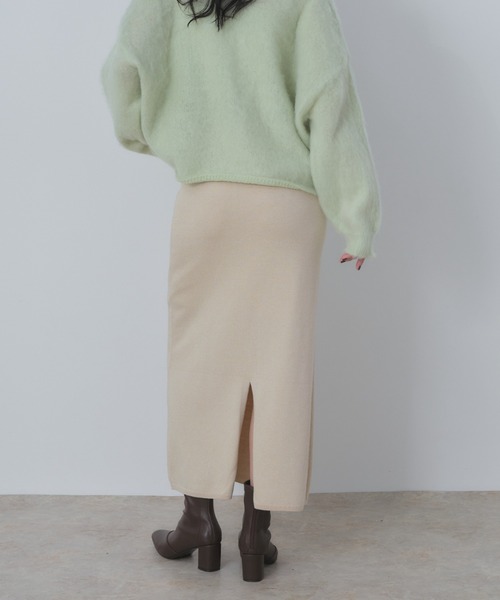 Shelly island（シェリーアイランド）の「ラメニットナロースカート（スカート・レディース・グレー/ブラック/ベージュ・FREE）」の5枚目の写真