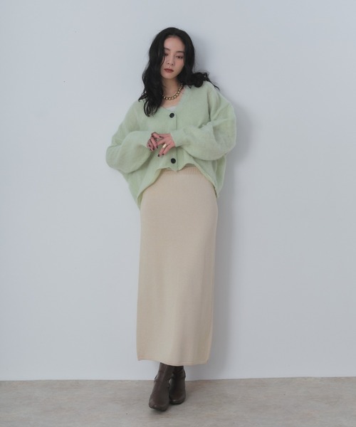 Shelly island（シェリーアイランド）の「ラメニットナロースカート（スカート・レディース・グレー/ブラック/ベージュ・FREE）」の19枚目の写真