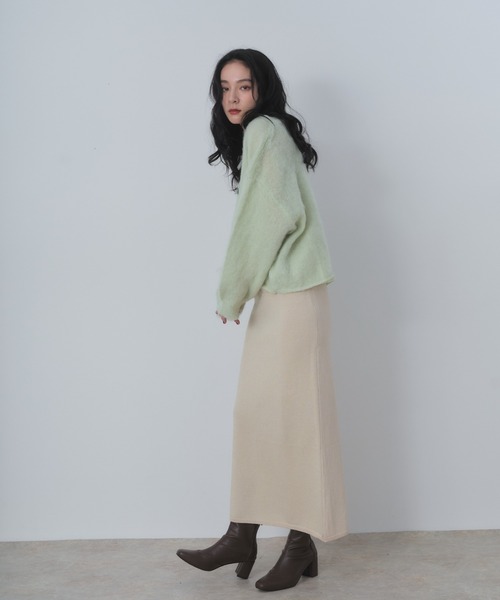 Shelly island（シェリーアイランド）の「ラメニットナロースカート（スカート・レディース・グレー/ブラック/ベージュ・FREE）」の20枚目の写真