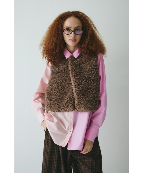 HeRIN.CYE(ヘリンドットサイ)の「Fur like vest ファーライクベスト(ベスト・レディース・グレー/ブラウン・FREE)」の1枚目の写真