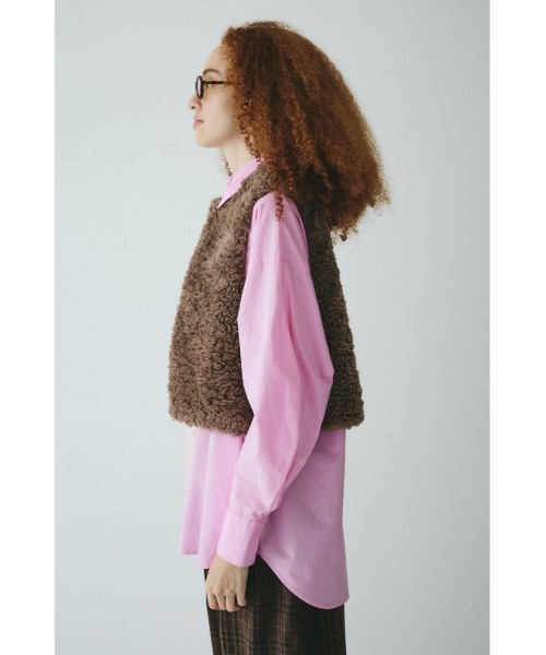 HeRIN.CYE(ヘリンドットサイ)の「Fur like vest ファーライクベスト(ベスト・レディース・グレー/ブラウン・FREE)」の4枚目の写真