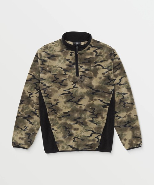 VOLCOM(ボルコム)の「【VOLCOM/ボルコム】 ERROR 92 MOCK NECK /モックネック総柄ハーフジップフリーススウェット(スウェット・メンズ・ダークカーキ・XX-LARGE/SMALL/MEDIUM/LARGE/X-LARGE)」の1枚目の写真