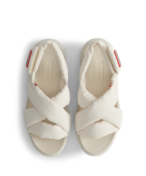 HUNTER(ハンター)の「ユニセックス シティ リベル パフド クロスオーバー サンダル(サンダル・レディース・ブラック/オフホワイト・UK8/UK7/UK6/UK5/UK4/UK3/UK9)」の2枚目の写真