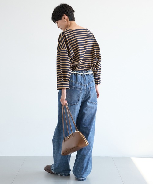 BARNYARDSTORM（バンヤードストーム）の「BARNYARDSTORM / ルーズシルエットボーダープルオーバー / マシンウォッシャブル（Tシャツ/カットソー・レディース・ベージュ/レッド・FREE）」の12枚目の写真