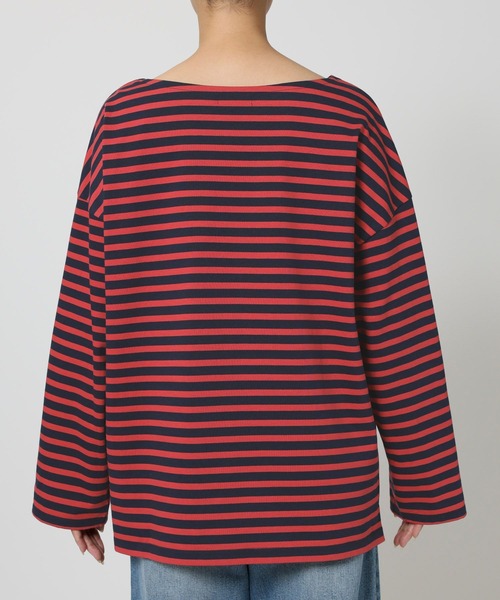 BARNYARDSTORM（バンヤードストーム）の「BARNYARDSTORM / ルーズシルエットボーダープルオーバー / マシンウォッシャブル（Tシャツ/カットソー・レディース・ベージュ/レッド・FREE）」の15枚目の写真