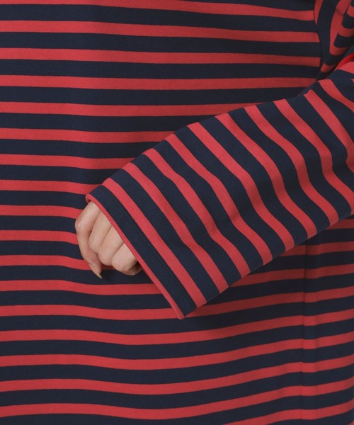 BARNYARDSTORM（バンヤードストーム）の「BARNYARDSTORM / ルーズシルエットボーダープルオーバー / マシンウォッシャブル（Tシャツ/カットソー・レディース・ベージュ/レッド・FREE）」の19枚目の写真