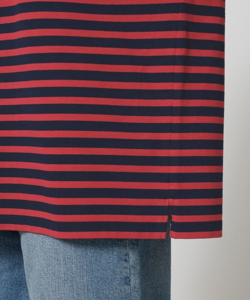 BARNYARDSTORM（バンヤードストーム）の「BARNYARDSTORM / ルーズシルエットボーダープルオーバー / マシンウォッシャブル（Tシャツ/カットソー・レディース・ベージュ/レッド・FREE）」の20枚目の写真