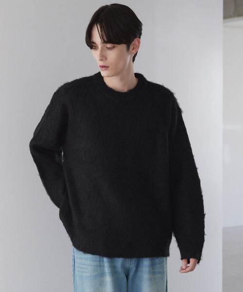 セール】【LUENNA】Basic Shaggy Knit Sweater / ベーシック シャギー