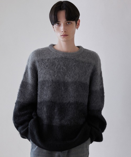 セール】【LUENNA】Basic Shaggy Knit Sweater / ベーシック シャギー