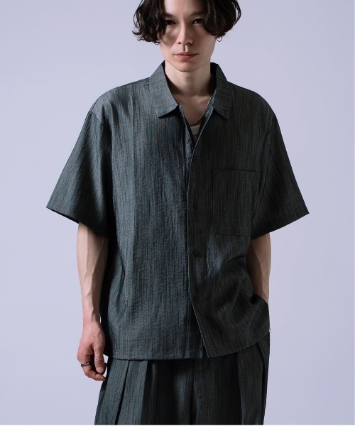 Crownor（クラウノアー）の「リネンタッチ ルーズシャツ（シャツ/ブラウス・メンズ・ブラック系/ブラック/ブルーグレー・LARGE/MEDIUM/SMALL）」の9枚目の写真