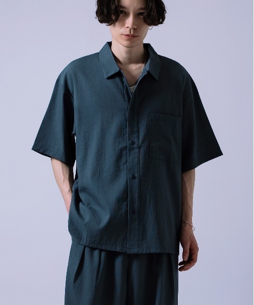 Crownor（クラウノアー）の「リネンタッチ ルーズシャツ（シャツ/ブラウス・メンズ・ブラック系/ブラック/ブルーグレー・LARGE/MEDIUM/SMALL）」の14枚目の写真