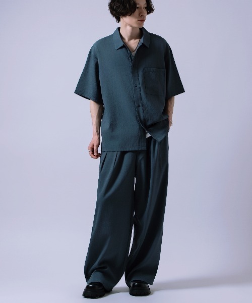 Crownor（クラウノアー）の「リネンタッチ ルーズシャツ（シャツ/ブラウス・メンズ・ブラック系/ブラック/ブルーグレー・LARGE/MEDIUM/SMALL）」の17枚目の写真