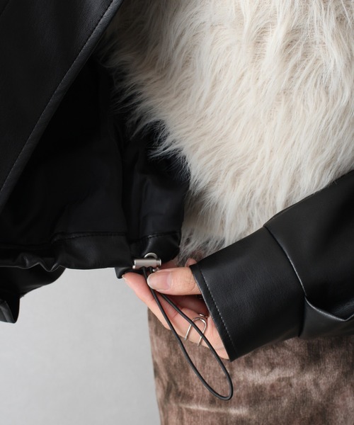 SpRay（スプレイ）の「ヴィンテージレザーショートブルゾン（ブルゾン・レディース・ブラウン/ブラック・FREE）」の15枚目の写真