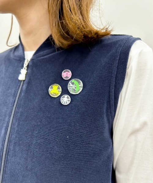 Picone CLUB(ピッコーネクラブ)の「【オンラインストア・店舗限定商品】コットン混パイルジップベスト(ベスト・レディース・ネイビー/ホワイト・S/M)」の18枚目の写真